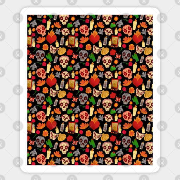 Day of The Dead Repeat Pattern Magnet by misnamedplants